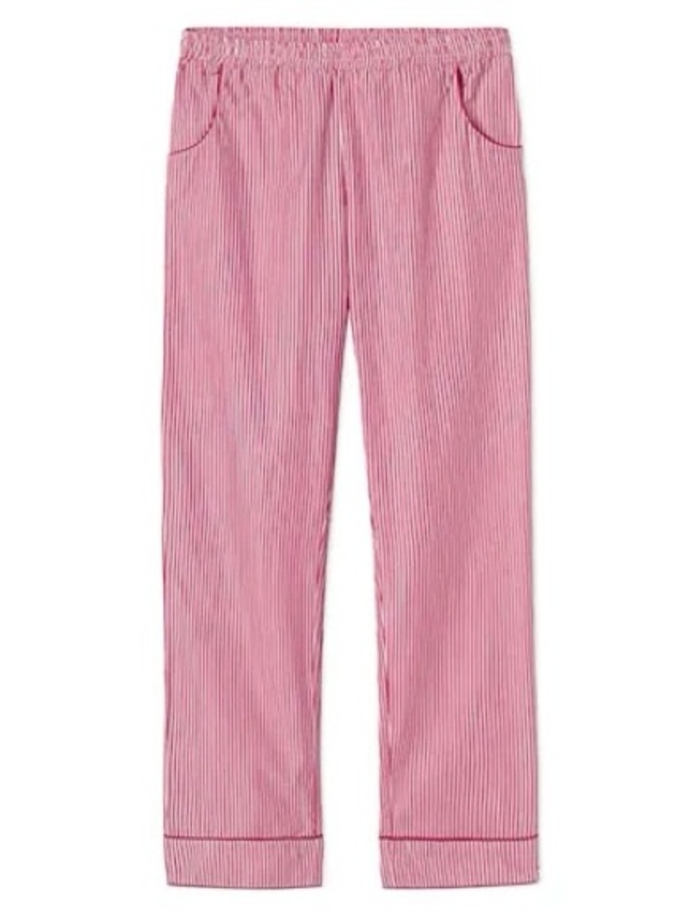 Lake Poplin Piped Pants Red White Stripe Pull On PJ Pajamas Cotton Loungewear